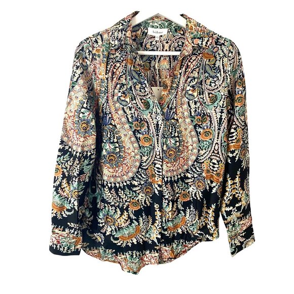 Böhme Auden Paisley‎ Shirt Size XS NWT Mother of Pearl Button Up & Sleeves - Picture 1 of 12